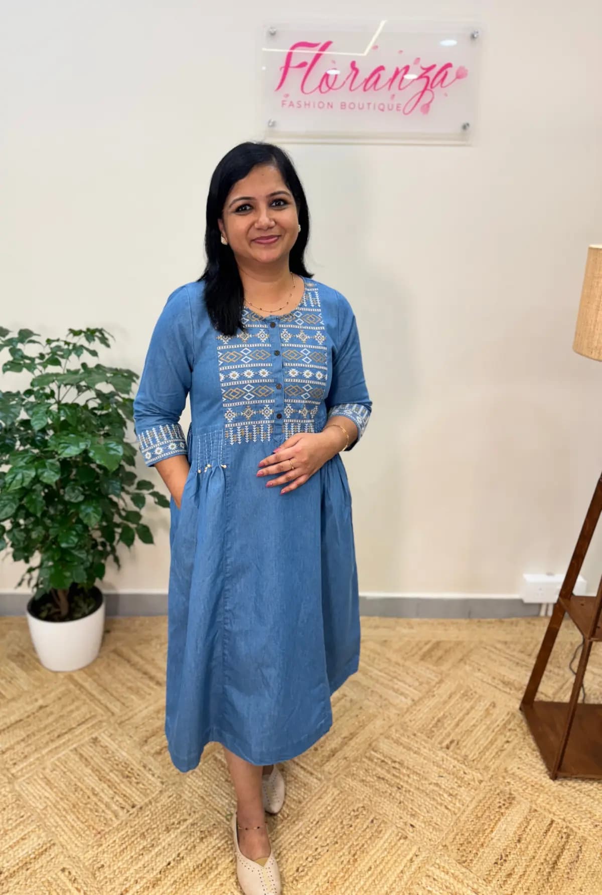 Frock model Denim Kurti - Denim Blue