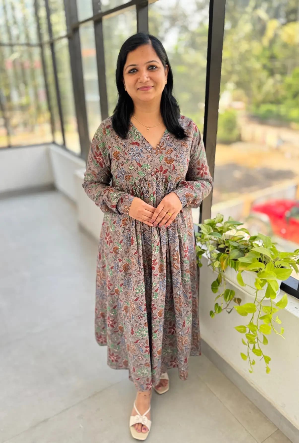 Florista Alia Cut Co-ord Set in  cotton  - Mud Grey