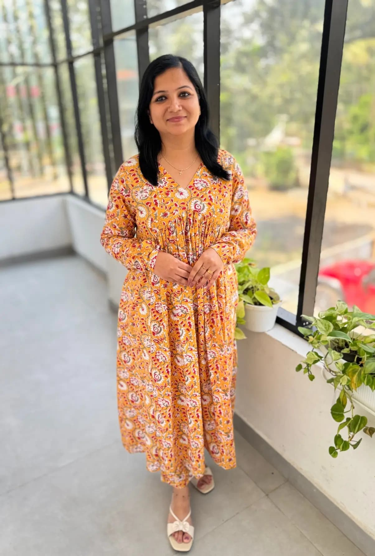 Florista Alia Cut Co-ord Set in  cotton  - Bright yellow