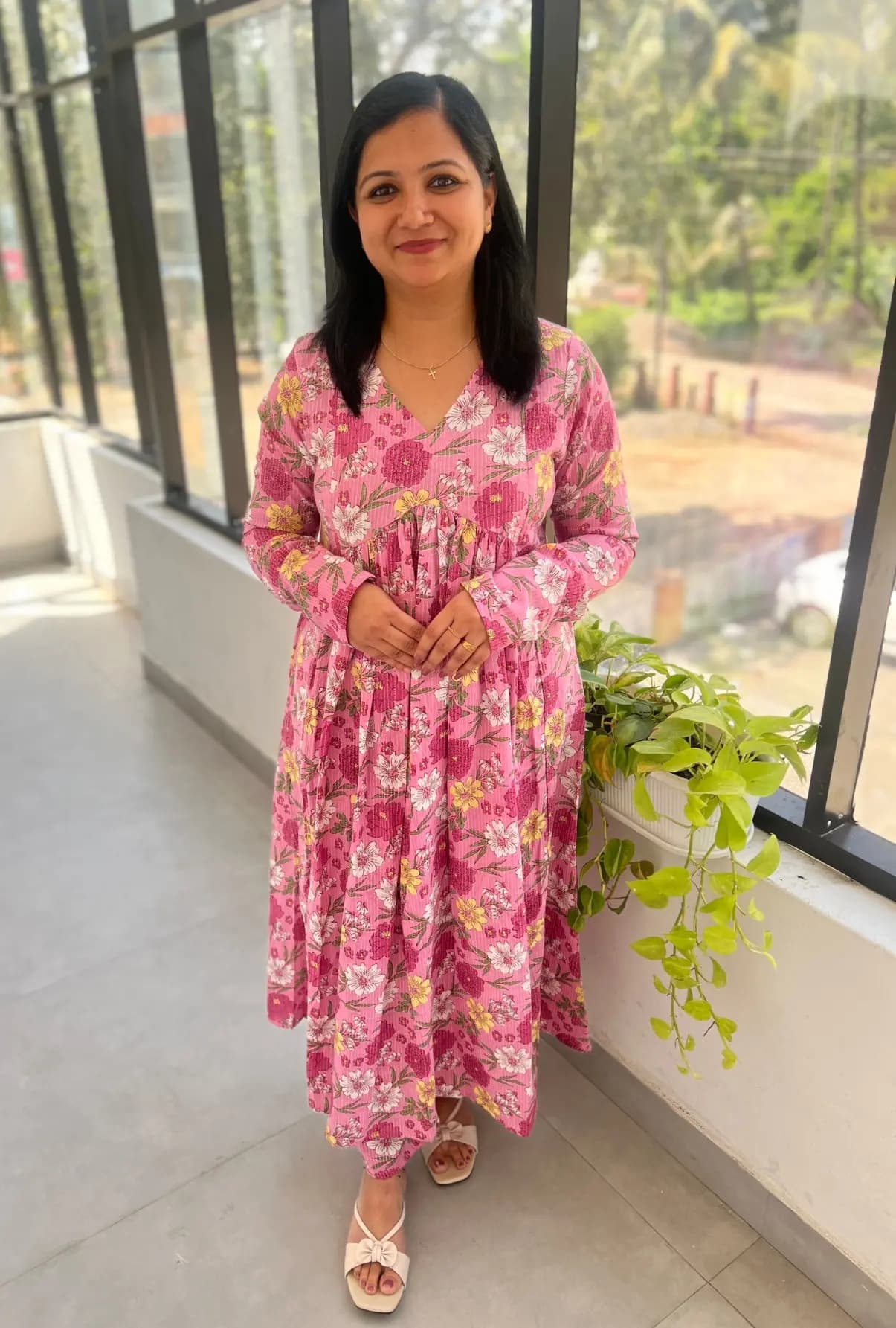 Florista Alia Cut Co-ord Set in  cotton - Pink