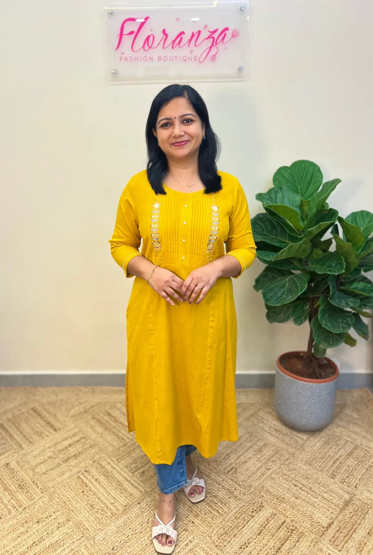 Anvita Brand Kurti  in Cotton - Mustard Yellow