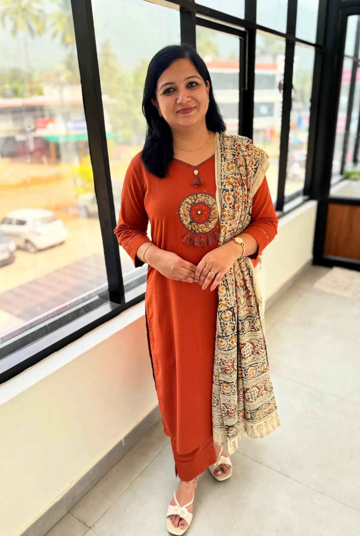 3 Piece Set in Cotton - Burned mix Rust Orange