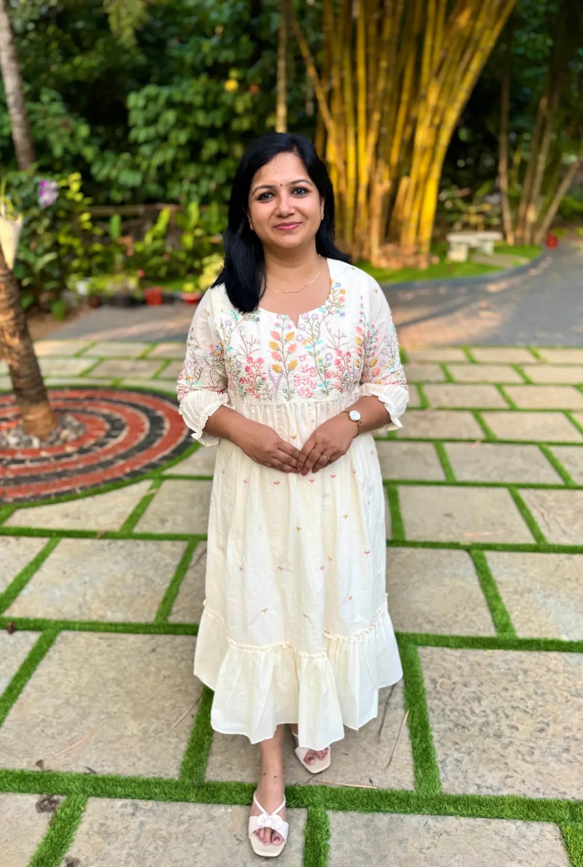 Designer Frock in Kora Cotton - Off-white