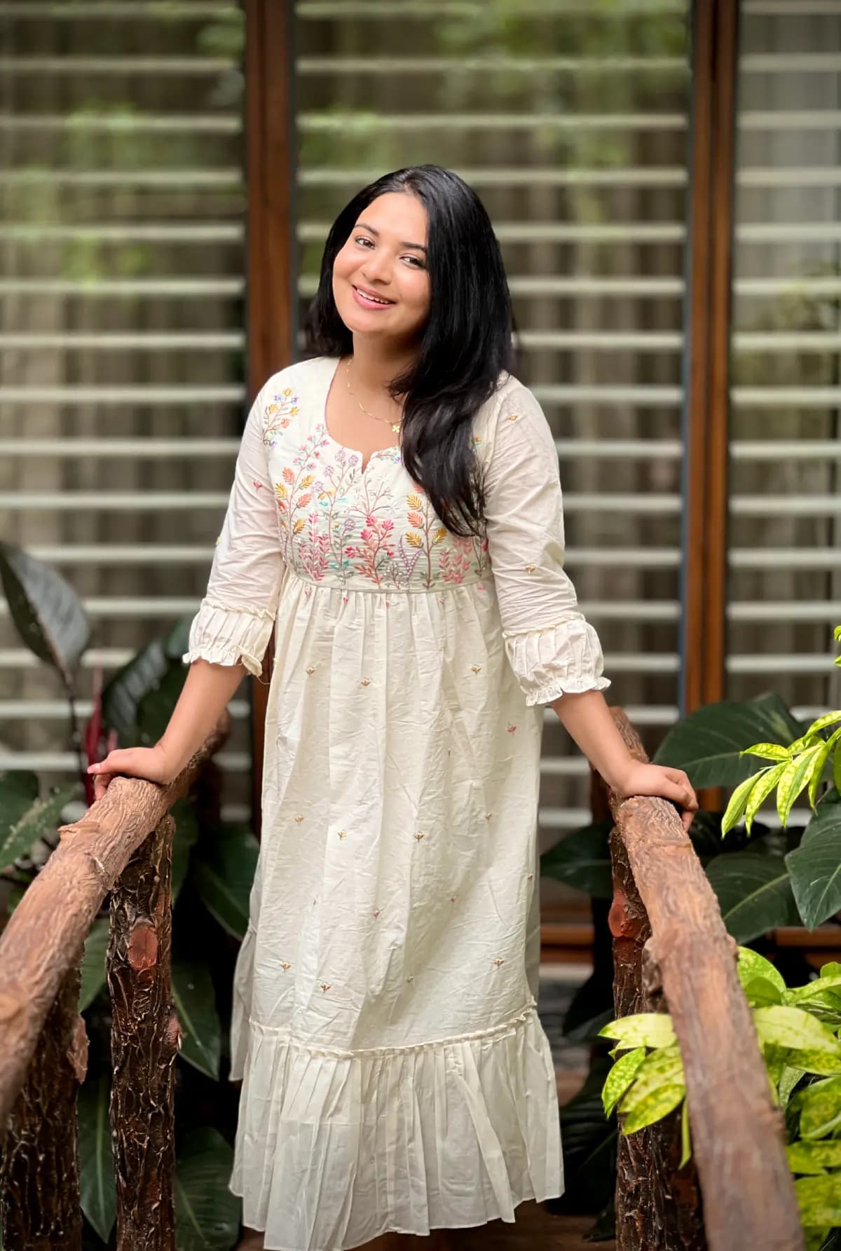 Designer Frock in Kora Cotton - Off-white