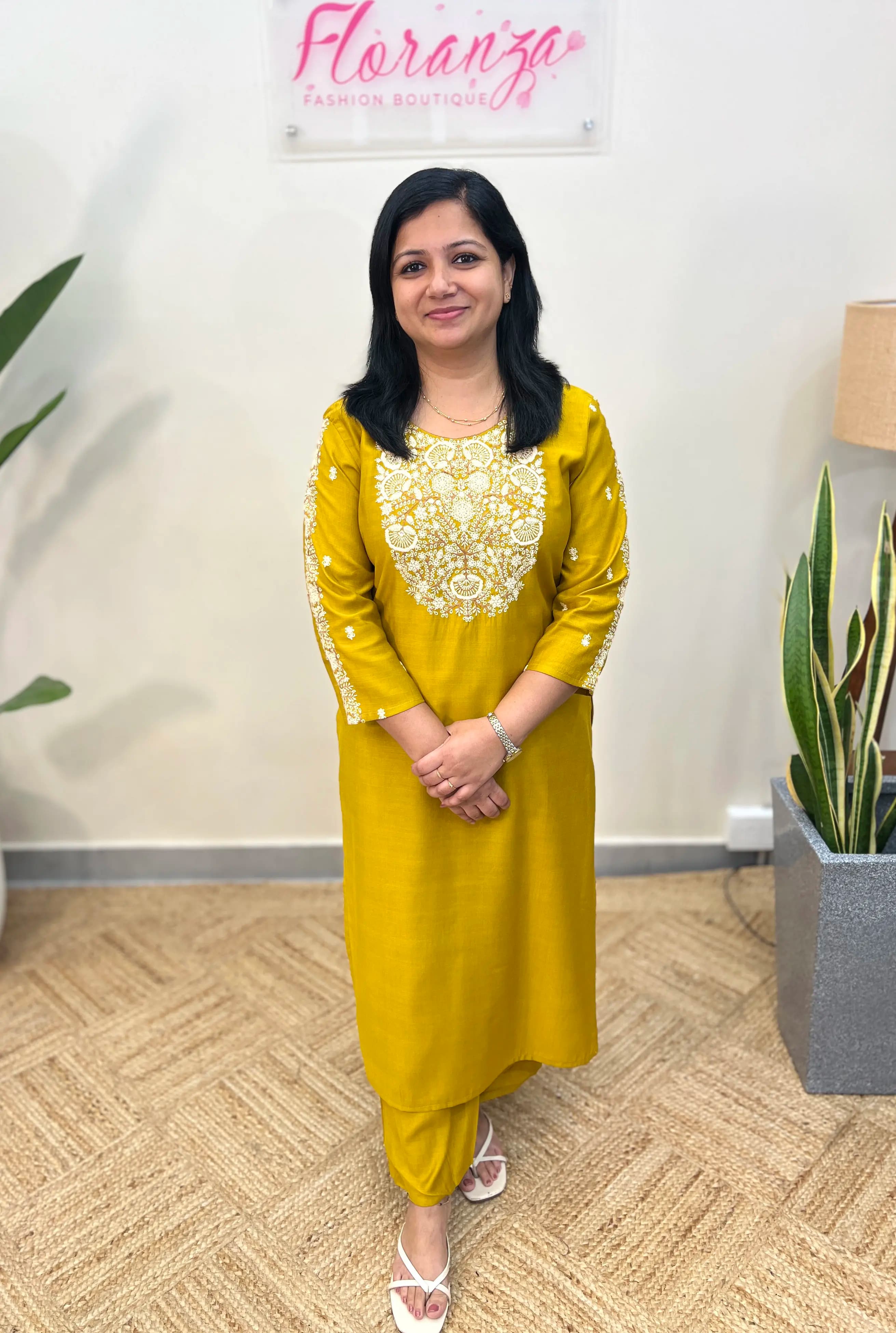 Top n Bottom Set in Vatican Silk - Dark Mustard Yellow