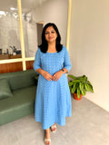 Florista Panel Cut Anarkali Co-Ord Set in Handweaved Cotton - 3758