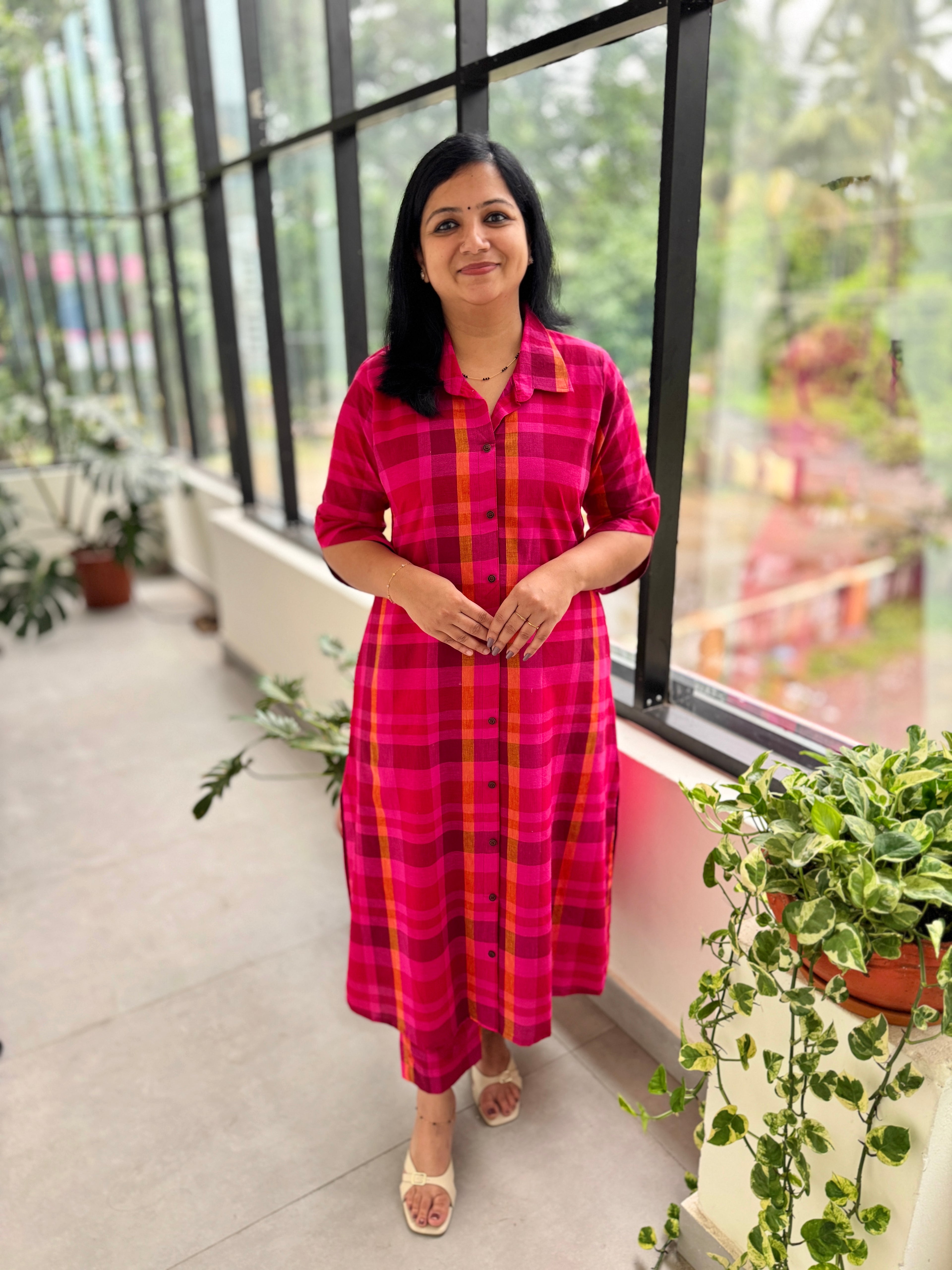 Pre-Book Florista Co-ord set in Madras Check - 3772